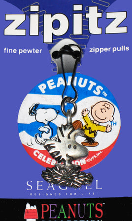 Seagull 2 - D Solid Pewter Zipper Pull - Woodstock - snoopn4pnuts.com