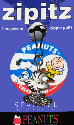 Seagull 2 - D Solid Pewter Zipper Pull - Woodstock - snoopn4pnuts.com