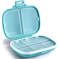 Peanuts Safe and Secure Pill Box With 8 Compartments - Perfect Size For Purse and Traveling! - snoopn4pnuts.com