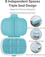 Peanuts Safe and Secure Pill Box With 8 Compartments - Perfect Size For Purse and Traveling! - snoopn4pnuts.com