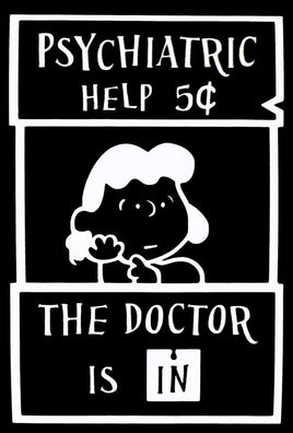 Lucy Psych Booth Die - Cut Vinyl Decal - White - snoopn4pnuts.com