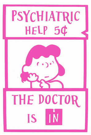 Lucy Psych Booth Die - Cut Vinyl Decal - Pink - snoopn4pnuts.com