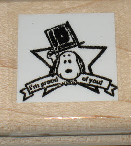 "I'm Proud Of You" Rubber Stamp (Used Stamp/Remounted - Thin Wood Block) - snoopn4pnuts.com