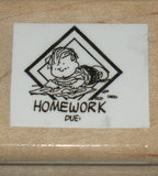 "Homework Due" Rubber Stamp (NEW/Remounted)