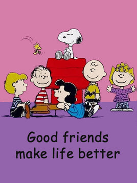 Peanuts Double - Sided Linen Flag - Good Friends Make Life Better - snoopn4pnuts.com