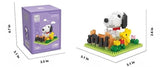 Snoopy Mini Lego Blocks-Style Scene - Music Notes