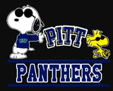 Snoopy College Football Indoor/Outdoor Waterproof Vinyl Decal - Pitt Panthers