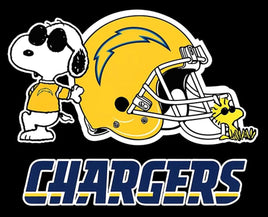 Snoopy Professional Football Indoor/Outdoor Waterproof Vinyl Decal - Los Angeles Chargers - snoopn4pnuts.com