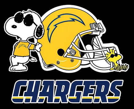 Snoopy Professional Football Indoor/Outdoor Waterproof Vinyl Decal - Los Angeles Chargers - snoopn4pnuts.com