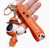 Peanuts PVC Double Ring Key Chain With Embossed Wrist Strap - Snoopy Detective - snoopn4pnuts.com