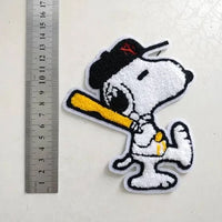 Snoopy Baseball Player Large Soft Furry Patch (Sew-On)