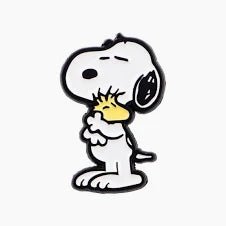 Snoopy Hugs Woodstock Enamel Pin - snoopn4pnuts.com