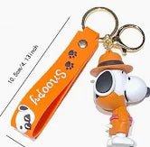 Peanuts PVC Double Ring Key Chain With Embossed Wrist Strap - Snoopy Detective - snoopn4pnuts.com