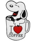 Snoopy Enamel Pin - I Love Coffee