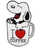 Snoopy Enamel Pin - I Love Coffee - snoopn4pnuts.com
