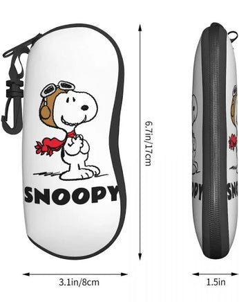 Snoopy Padded Eyeglasses Case With Carabiner Clip - snoopn4pnuts.com