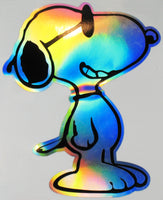 Snoopy Joe Cool Die-Cut Vinyl HOLOGRAPHIC Decal (Solid Fill-Full Color) - Colors Change With Light Direction and Intensity