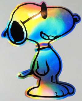 Snoopy Joe Cool Indoor/Outdoor Die - Cut Vinyl HOLOGRAPHIC Decal (Solid Fill - Full Color) - Colors Change With Light Direction and Intensity - snoopn4pnuts.com