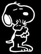 Snoopy Hugs Woodstock Die-Cut Vinyl Decal - White