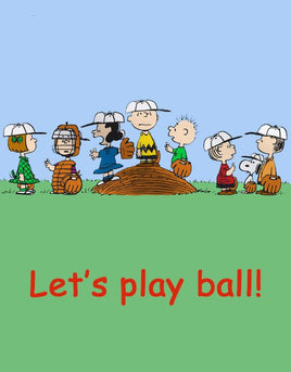 Peanuts Double - Sided Linen Flag - Let's Play Ball - snoopn4pnuts.com