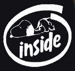 "Snoopy Inside" Die - Cut Vinyl Decal - White - snoopn4pnuts.com