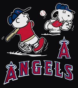 Snoopy Professional Baseball Indoor/Outdoor Waterproof Vinyl Decal - Los Angeles Angels