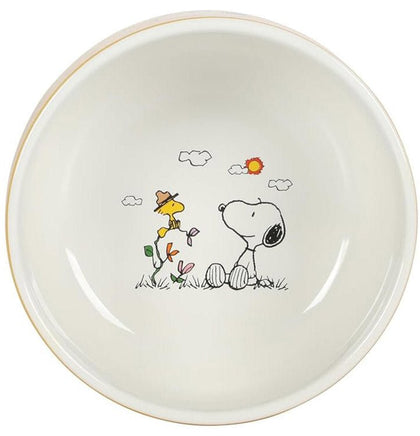 Snoopy Stoneware Bowl / Snack Dish - Watching Beauty Grow - snoopn4pnuts.com