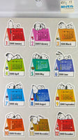 Year 2000 Snoopy Calendar Stickers