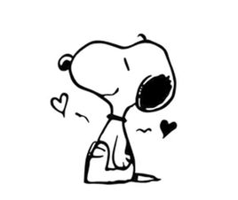 Snoopy Love Die-Cut Vinyl Decal - Black