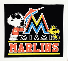 Snoopy Professional Baseball Indoor/Outdoor Waterproof Vinyl Decal - Miami Marlins