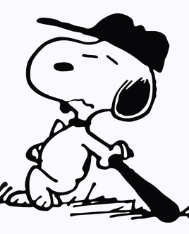 Snoopy Baseball Die - Cut Vinyl Decal - Black - snoopn4pnuts.com