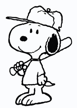 Snoopy Baseball Die - Cut Vinyl Decal - Black - snoopn4pnuts.com