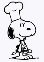 Snoopy Chef / Baker Die-Cut Vinyl Decal - Black