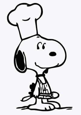 Snoopy Chef / Baker Die - Cut Vinyl Decal - Black - snoopn4pnuts.com