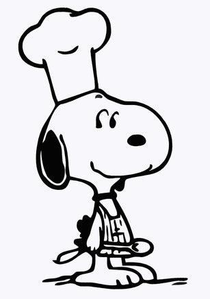 Snoopy Chef / Baker Die - Cut Vinyl Decal - Black - snoopn4pnuts.com