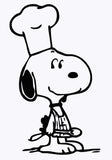 Snoopy Chef / Baker Die-Cut Vinyl Decal - Black