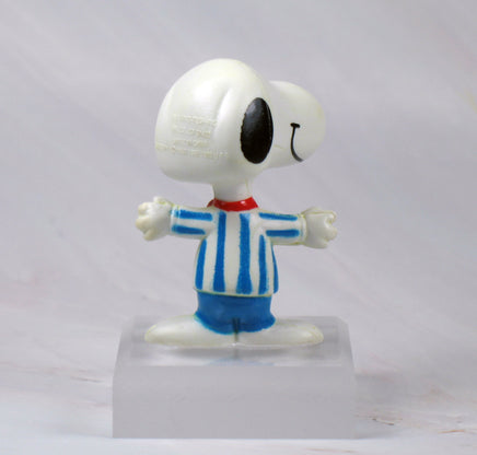 Snoopy Wearing Striped Suit PVC (Attached To Acrylic Base) - SUPER RARE! - snoopn4pnuts.com