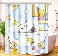Snoopy Shower Curtain With Free Shower Hooks
