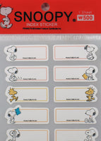 Snoopy Index (Labeling) Stickers - snoopn4pnuts.com