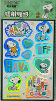 Snoopy Holographic Glitter Sticker Set (Colors Vary According To Light Angles)