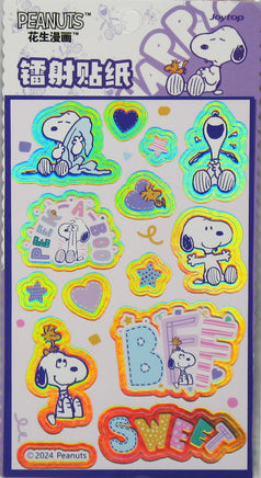 Snoopy Holographic Glitter Sticker Set (Colors Vary According To Light Angles) - snoopn4pnuts.com