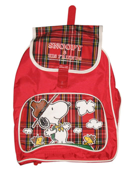 Kids Plaid Snoopy Backpack With Zippered Side Pockets - snoopn4pnuts.com