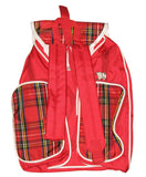 Kids Plaid Snoopy Backpack With Zippered Side Pockets