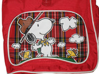 Kids Plaid Snoopy Backpack With Zippered Side Pockets - snoopn4pnuts.com