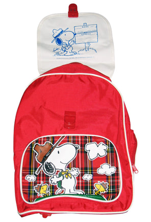 Kids Plaid Snoopy Backpack With Zippered Side Pockets - snoopn4pnuts.com