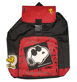Snoopy Joe Cool Full - Size Backpack With Vinyl Accents and Woodstock Zipper Pull (New But Applique On Front Partially Discolored) - snoopn4pnuts.com