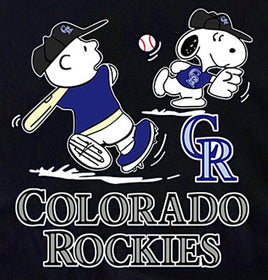 Snoopy Professional Baseball Indoor/Outdoor Waterproof Vinyl Decal - Colorado Rockies