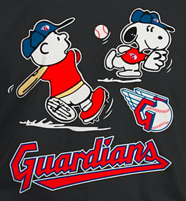Snoopy Professional Baseball Indoor/Outdoor Waterproof Vinyl Decal - Cleveland Guardians