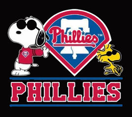 Snoopy Professional Baseball Indoor/Outdoor Waterproof Vinyl Decal - Philadelphia Phillies