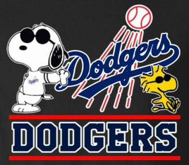 Snoopy Professional Baseball Indoor/Outdoor Waterproof Vinyl Decal - Los Angeles Dodgers